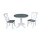 International Concepts Round 36 in Rd Top Pedestal Table, 2 X-Back Chairs, White/Heather Gray, 36 in W, 36 in L, 29.1 in H K05-36RT-27B-C613-2 - alternate 1
